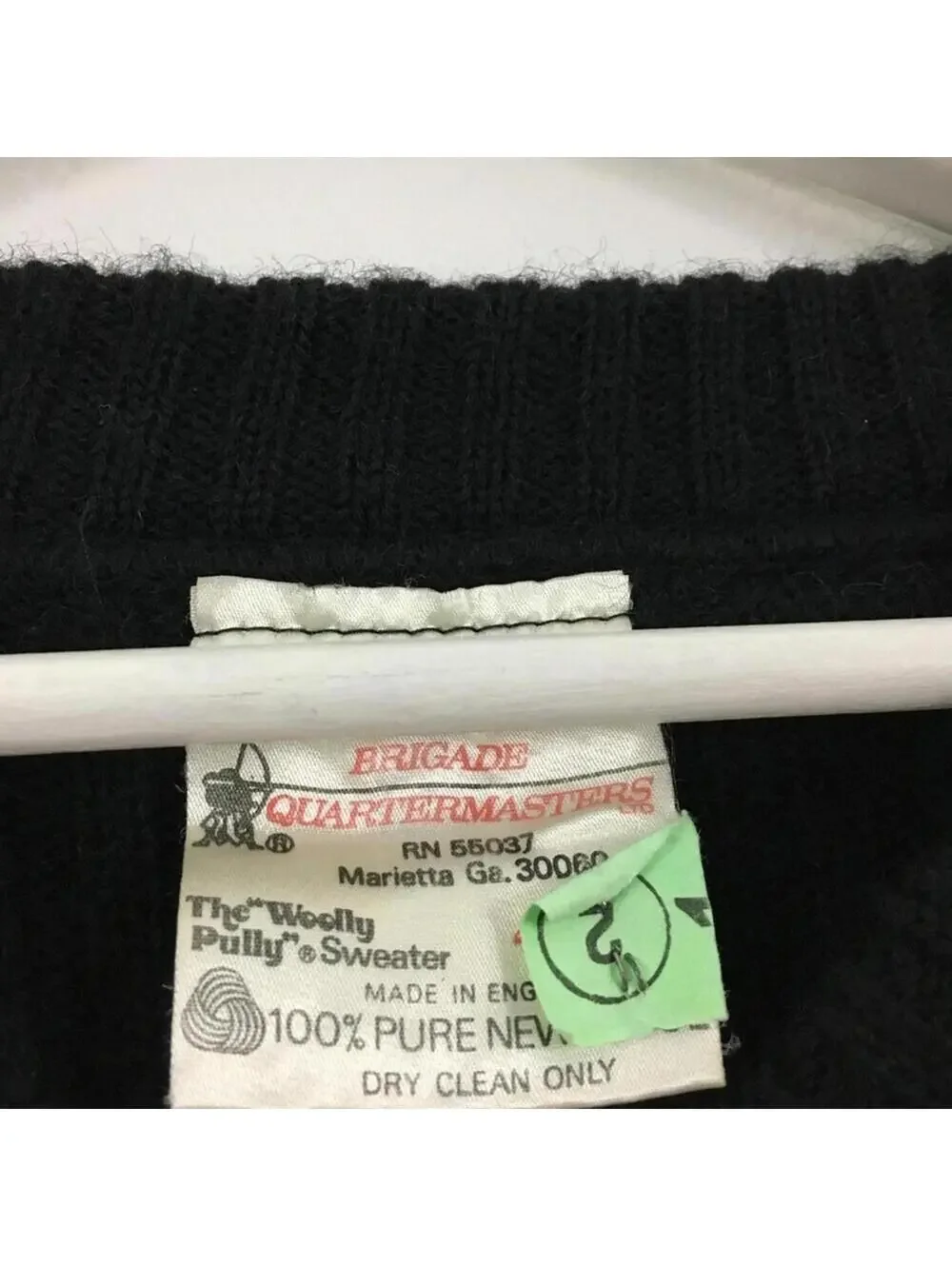 Brigade Quartermasters Men’s 100% Wooly Pully Wool Sweater Black Size 40